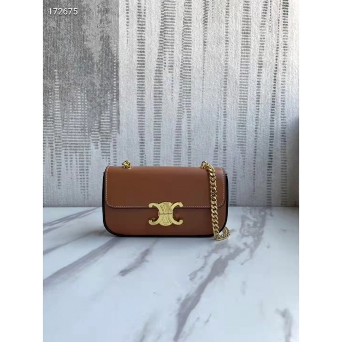 Celine・シャイニーカウレザーチェーンショルダーバッグ