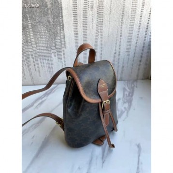Celine・FOLCO TRIOMPHECANVASロゴプリント和牛レザーミニバックパック Celine・FOLCO TRIOMPHECANVASロゴプリント和牛レザーミニバックパック