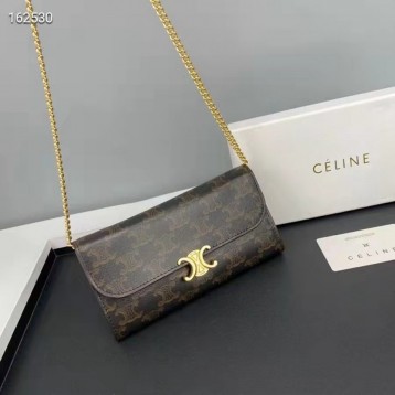 Celine・TRIOMPHEロゴプリントチェーンバッグCeline075