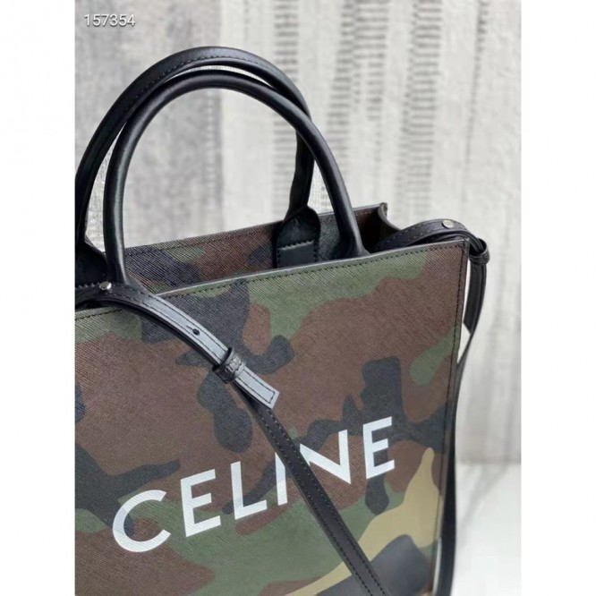 Celine・CABASロゴプリント縦型ハンドバッグ