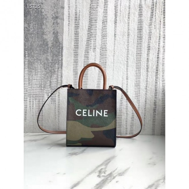 Celine・CABASロゴプリント縦型ハンドバッグ