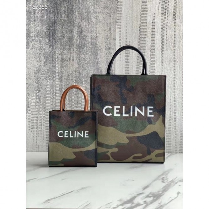 Celine・CABASロゴプリント縦型ハンドバッグ