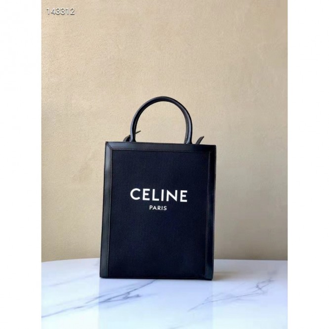 Celine・CABASロゴプリント縦型ハンドバッグ