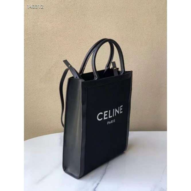 Celine・CABASロゴプリント縦型ハンドバッグ