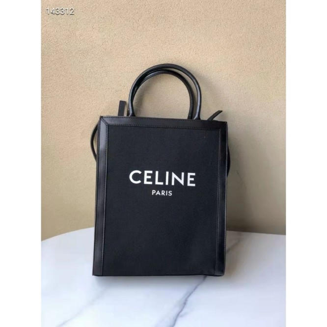 Celine・CABASロゴプリント縦型ハンドバッグ