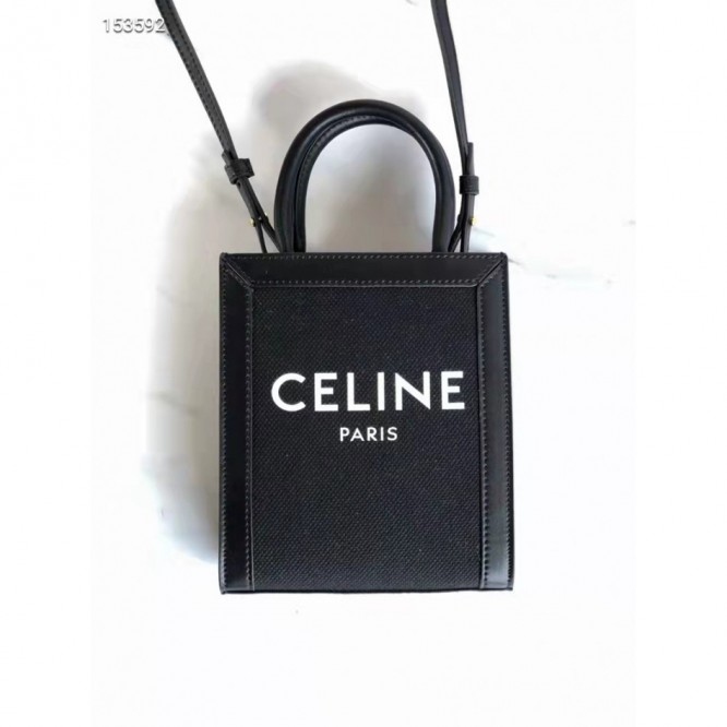Celine・CABASロゴプリント縦型ハンドバッグ