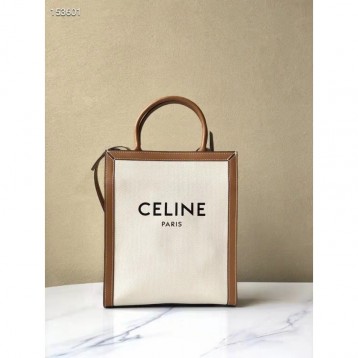 Celine・CABASロゴプリント縦型ハンドバッグ
