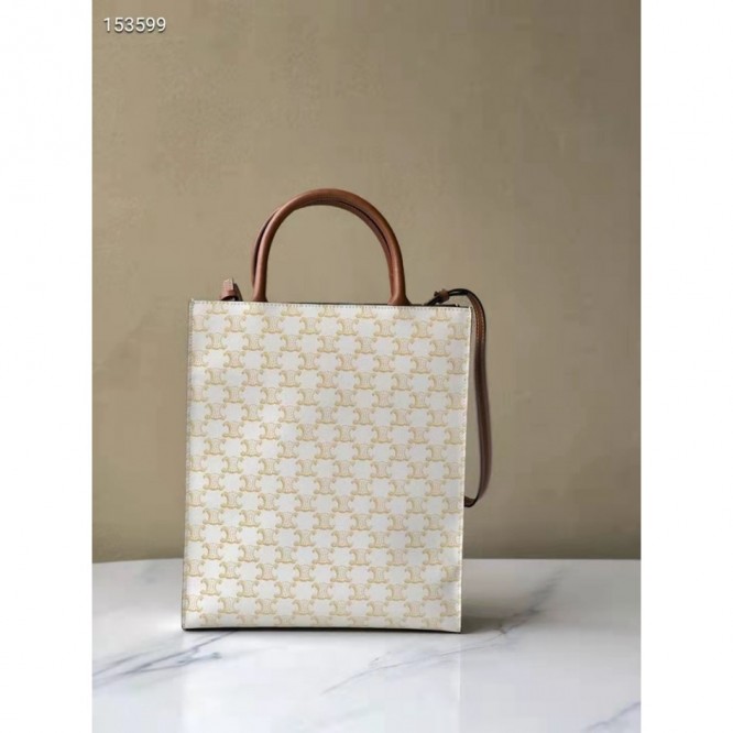 Celine・CABASロゴプリント縦型ハンドバッグ