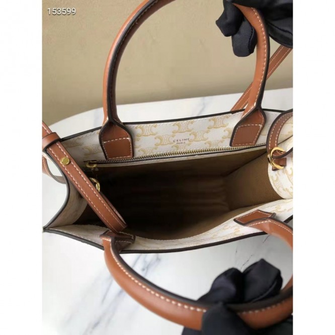 Celine・CABASロゴプリント縦型ハンドバッグ