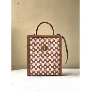 Celine・CABAS刺繡生地縦型ハンドバッグ