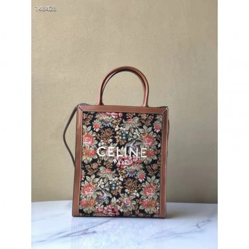 Celine・CABAS刺繡生地縦型ハンドバッグ
