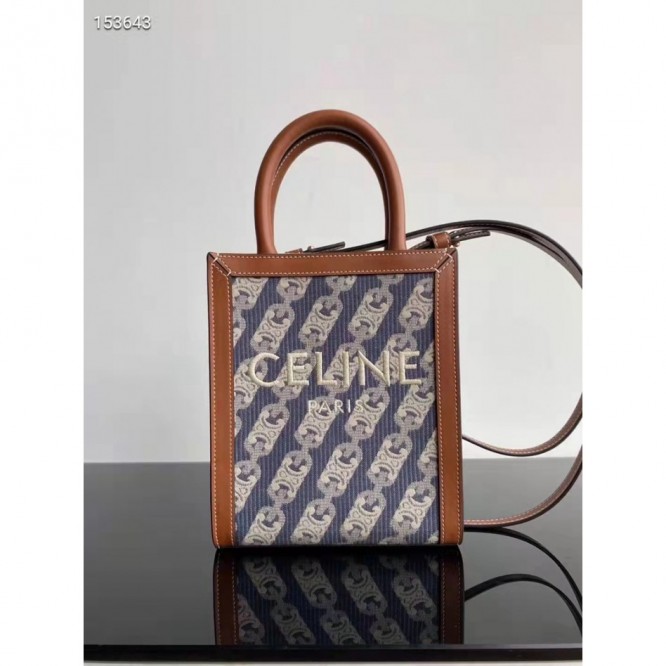 Celine・CABAS刺繡生地縦型ハンドバッグ