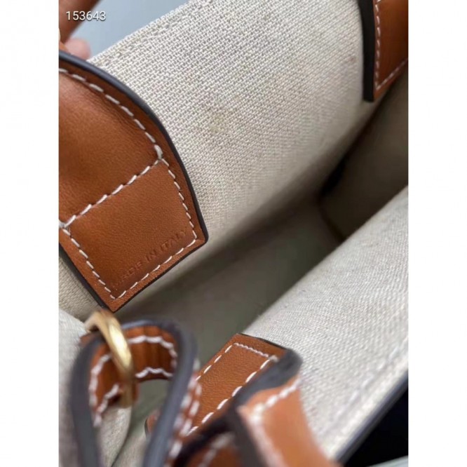 Celine・CABAS刺繡生地縦型ハンドバッグ