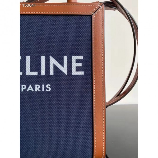 Celine・CABASロゴプリント縦型ハンドバッグ