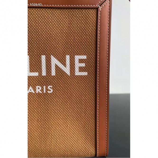 Celine・CABASロゴプリント縦型ハンドバッグ