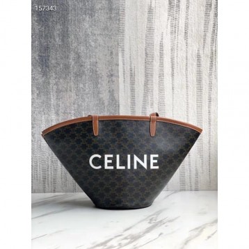 Celine・COUFFINミディアムロゴプリントハンドバッグ