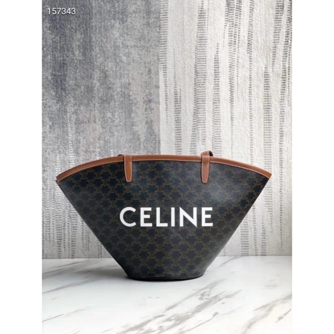 Celine・COUFFINミディアムロゴプリントハンドバッグ