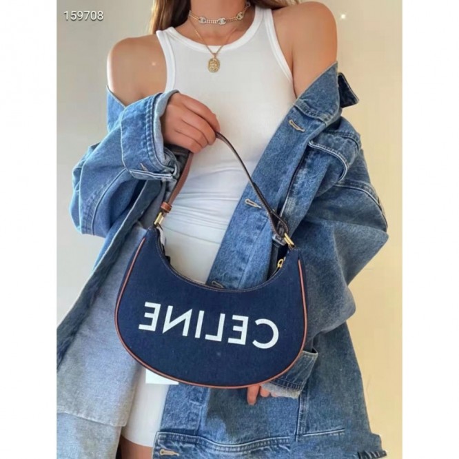 Celine・AVATRIOMPHE刺繡生地ハンドバッグ