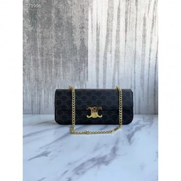 Celine・TRIOMPHEロゴプリントチェーンバッグ