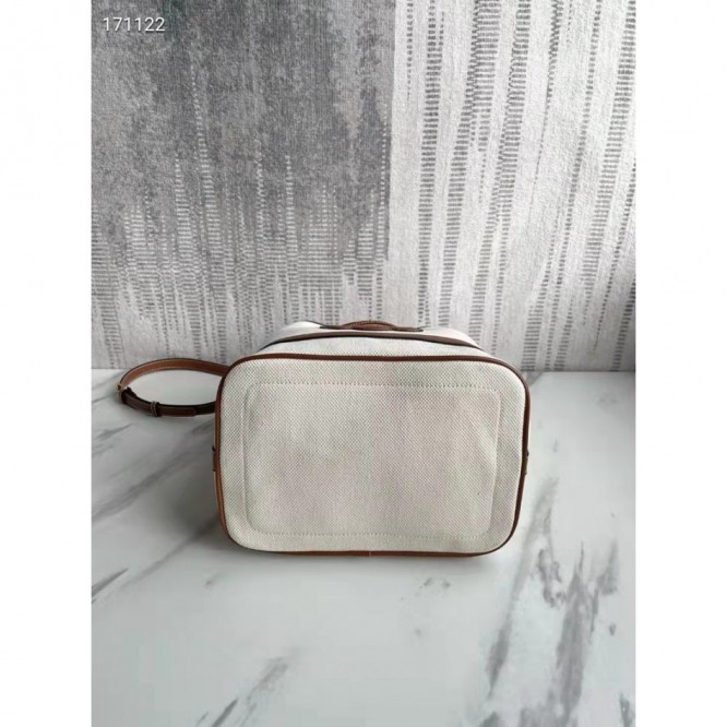 Celine・CUIRTRIOMPHEスモールファブリックとカーフレザーのバケットバッグ