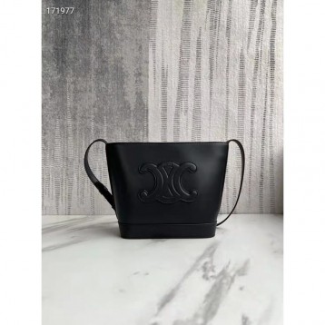Celine・CUIRTRIOMPHEスモールファブリックとカーフレザーのバケットバッグ