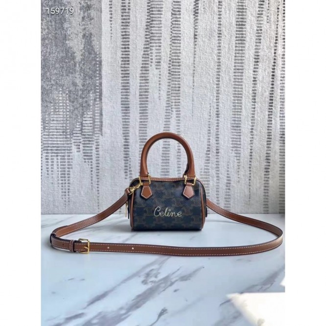 Celine・ミニ手書きロゴプリントボストンバッグ
