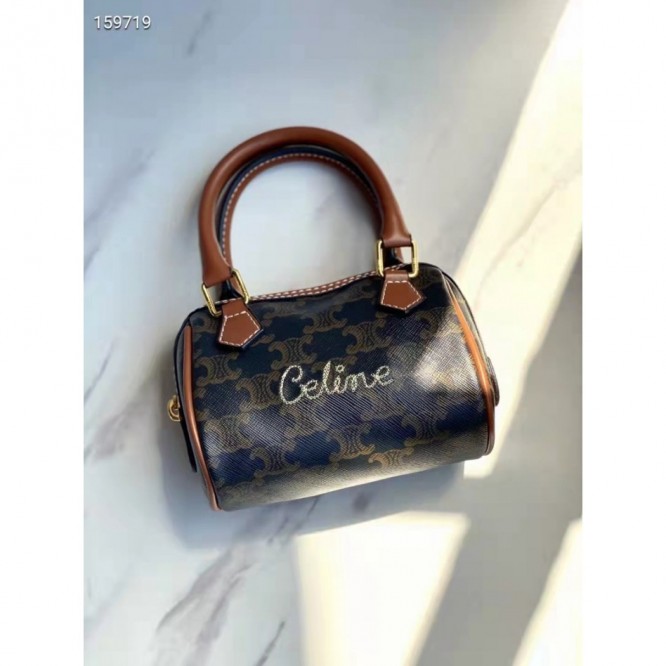 Celine・ミニ手書きロゴプリントボストンバッグ