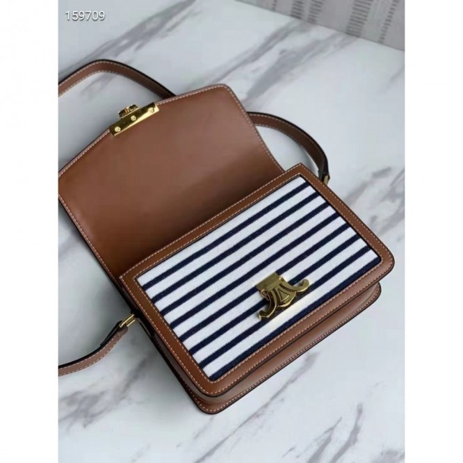 Celine・刺繡生地縦型ショルダーバッグ