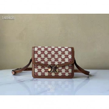 Celine・刺繡生地縦型ショルダーバッグ
