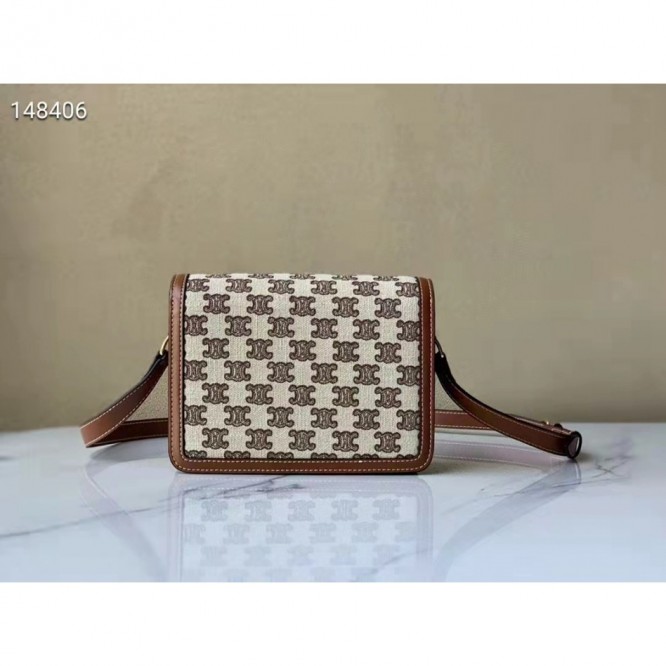 Celine・刺繡生地縦型ショルダーバッグ
