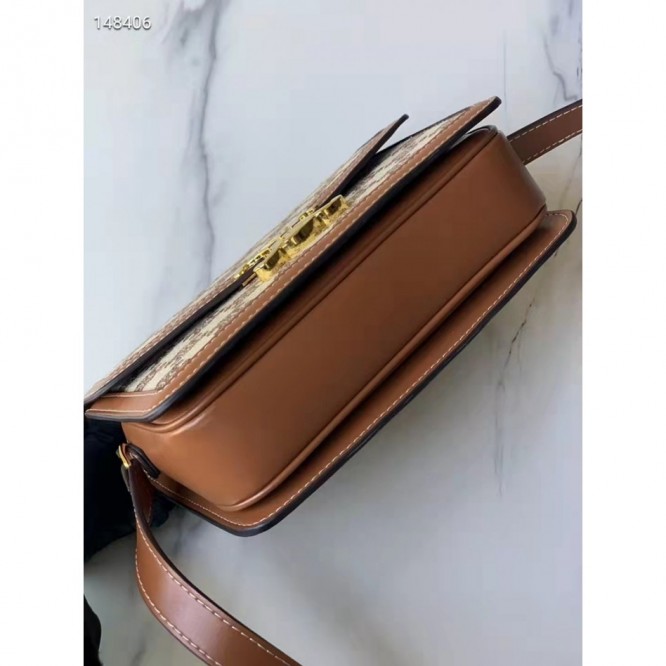 Celine・刺繡生地縦型ショルダーバッグ