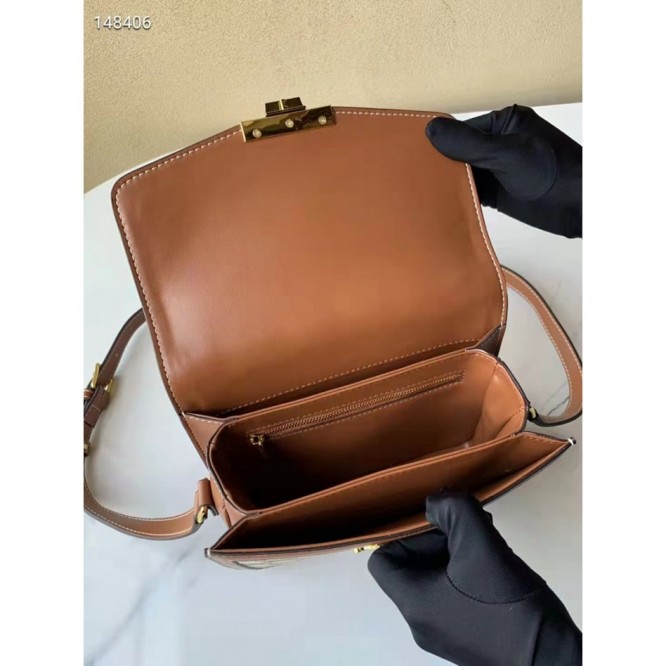 Celine・刺繡生地縦型ショルダーバッグ
