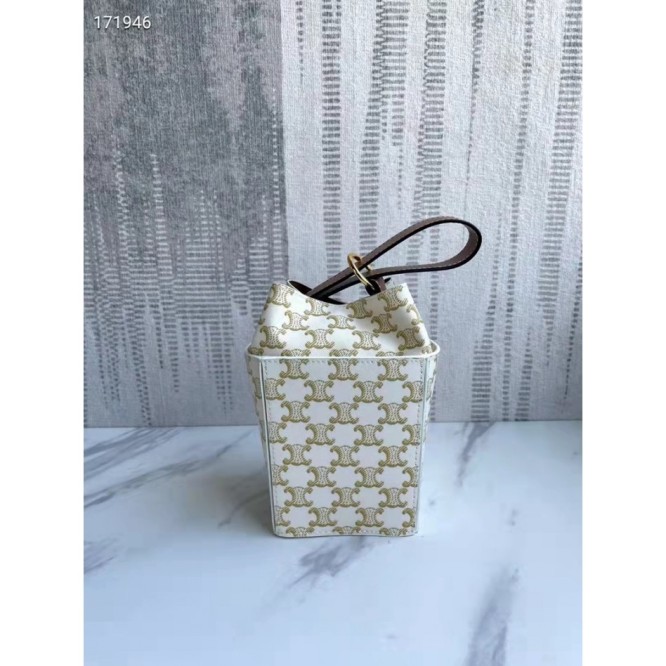 Celine・CABASロゴプリント縦型ハンドバッグ