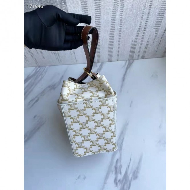 Celine・CABASロゴプリント縦型ハンドバッグ
