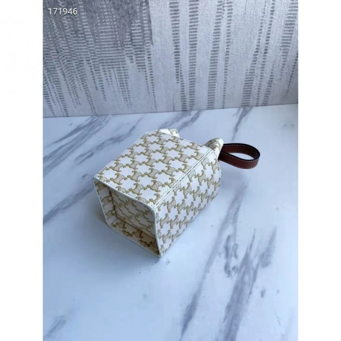 Celine・CABASロゴプリント縦型ハンドバッグ