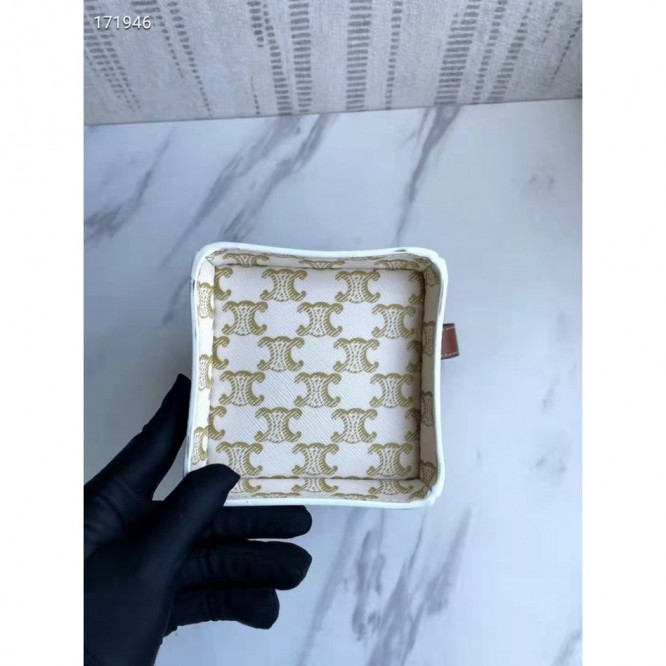 Celine・CABASロゴプリント縦型ハンドバッグ