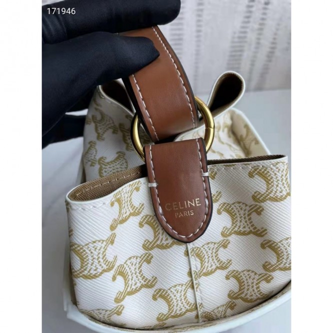 Celine・CABASロゴプリント縦型ハンドバッグ