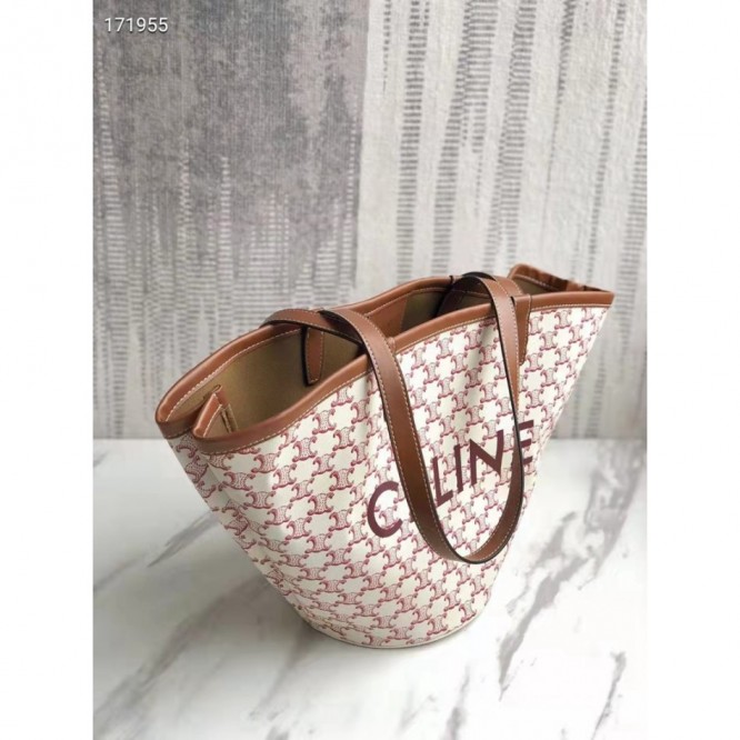 Celine・COUFFINミディアムロゴプリントハンドバッグ