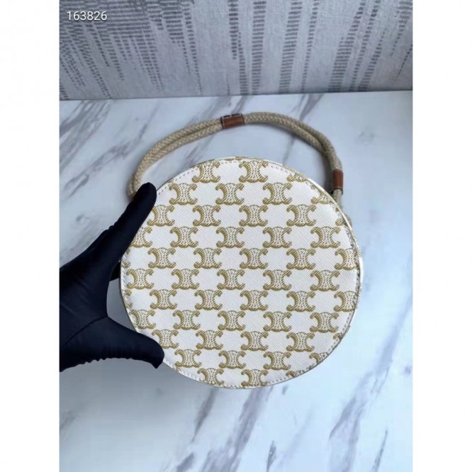 Celine・バケットプリントデニムとカウレザーのバケットバッグ