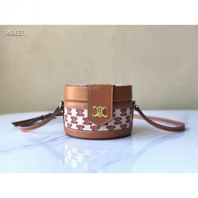 Celine・TAMBOURTRIOMPHEミディアムレザーハンドバッグ