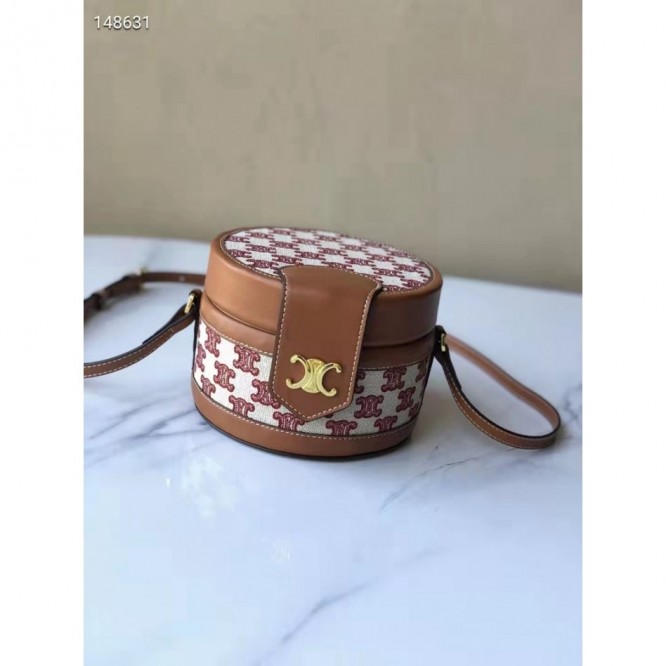 Celine・TAMBOURTRIOMPHEミディアムレザーハンドバッグ