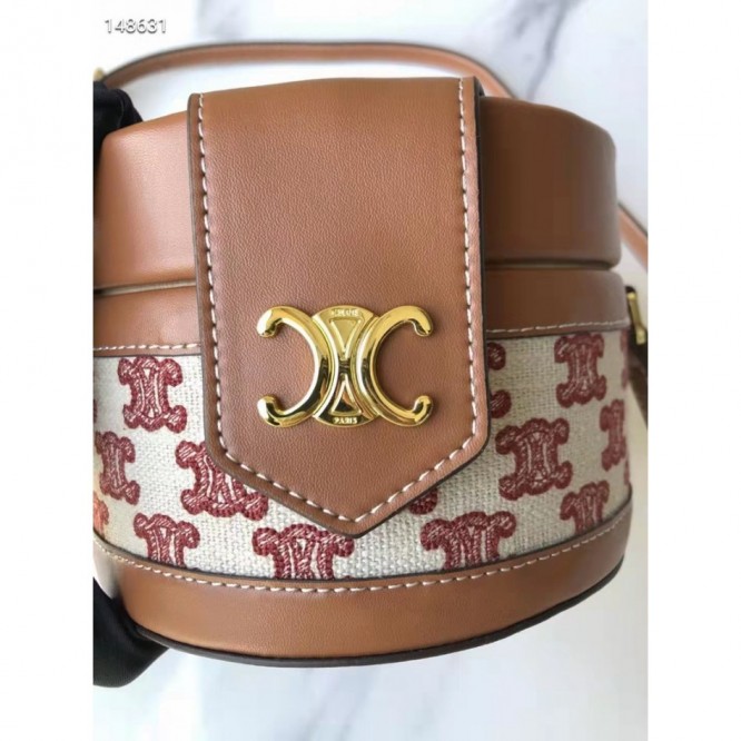 Celine・TAMBOURTRIOMPHEミディアムレザーハンドバッグ