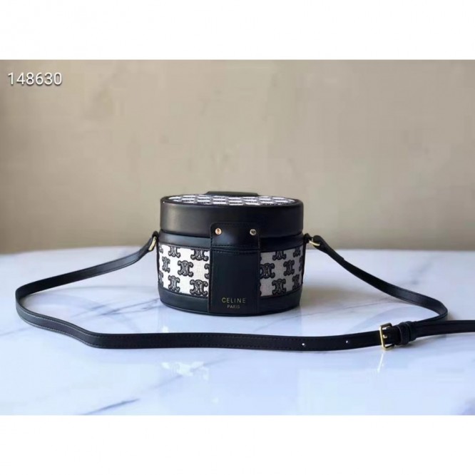 Celine・TAMBOURTRIOMPHEミディアムレザーハンドバッグ