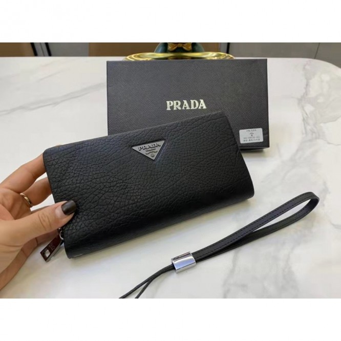 PRADA・レザー コンチネンタルウォレット 財布 ファスナー長財布