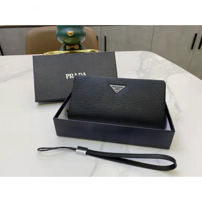 PRADA・レザー コンチネンタルウォレット 財布 ファスナー長財布