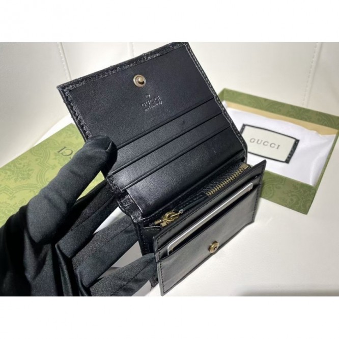 Gucci・〔GGマーモント〕 カードケース(コイン＆紙幣入れ付き）財布