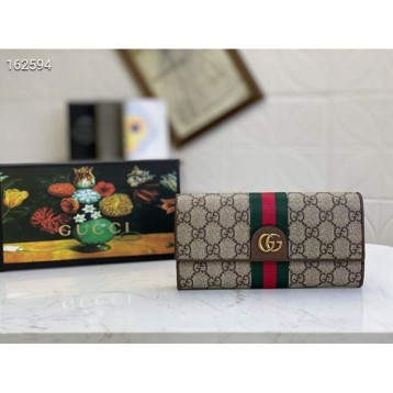 Gucci・レザー コンチネンタルウォレット 財布 ファスナー 長財布 二折財布