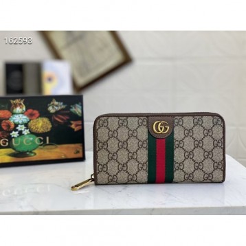 Gucci・レザー コンチネンタルウォレット 財布 ファスナー 長財布
