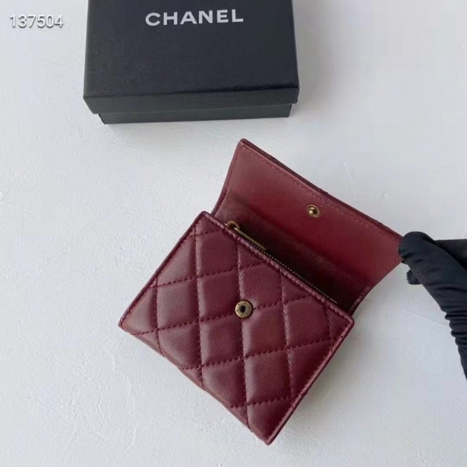 ChaneL・レザー コンチネンタルウォレット 財布 折財布