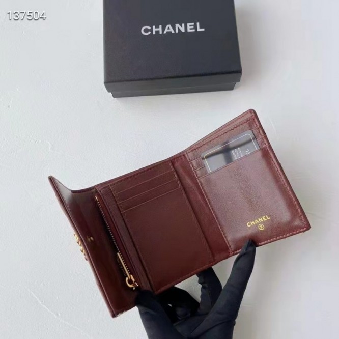 ChaneL・レザー コンチネンタルウォレット 財布 折財布